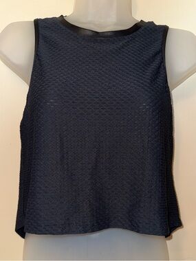 Koral Navy Textured Cropped Tank Top
